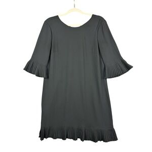 BCBGMAXAZRIA Keila Black Pleated Ruffle Hem Shift Mini Dress Women XXS